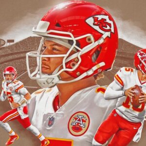 Patrick Mahomes Kansas City Chiefs Unsigned Stretched 20" x 24" Giclee - Created by Artist Brian Konnick