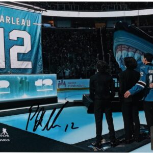 Patrick Marleau San Jose Sharks Autographed 16" x 20" Jersey Retirement Photograph