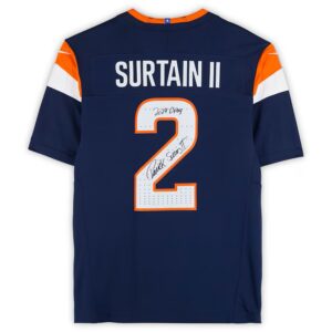 Patrick Surtain II Denver Broncos Autographed Navy Nike Vapor F.U.S.E. Limited Jersey with "2024 DPOY" Inscription