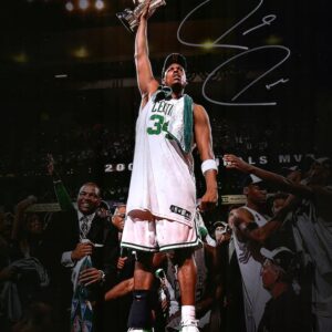 Paul Pierce Boston Celtics Autographed 16" x 20" Holding Trophy Photograph