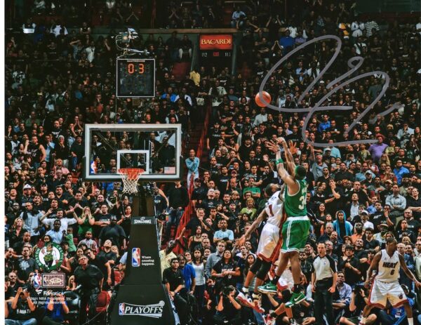 Paul Pierce Boston Celtics Autographed 8" x 10" Game Winning Shot vs. Chris Bosh Photograph