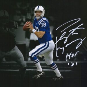 Peyton Manning Indianapolis Colts Autographed 11" x 14" Action Photograph with "HOF 21" Inscription