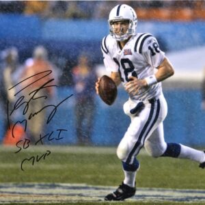 Peyton Manning Indianapolis Colts Autographed 16" x 20" Action Photograph with "HOF 21" Inscription