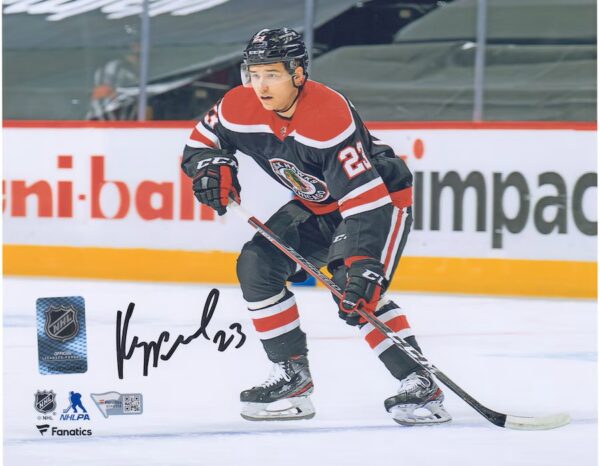 Philipp Kurashev Chicago Blackhawks Autographed 8'' x 10'' Reverse Retro Skating Photograph