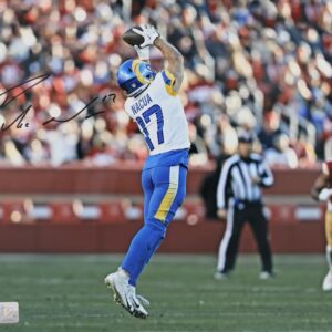 Puka Nacua Los Angeles Rams Autographed 16" x 20" NFL Rookie Record Setting Game for Catches and Yards Photograph