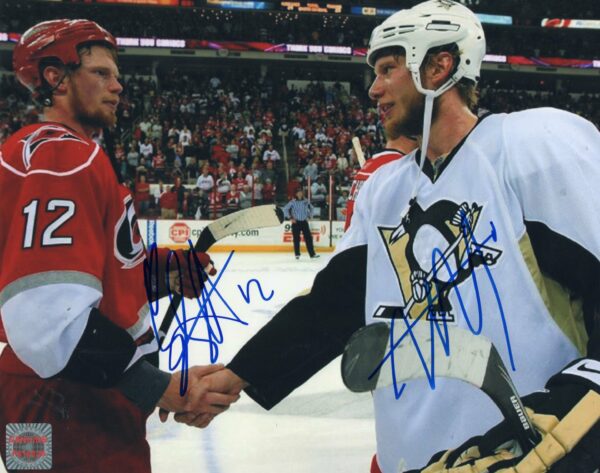Eric & Jordan Staal Hurricanes & Penguins Autographed 8x10 Photo