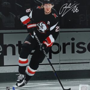 Rasmus Dahlin Buffalo Sabres Autographed 16" x 20" Black Alternate Jersey with Puck Photograph