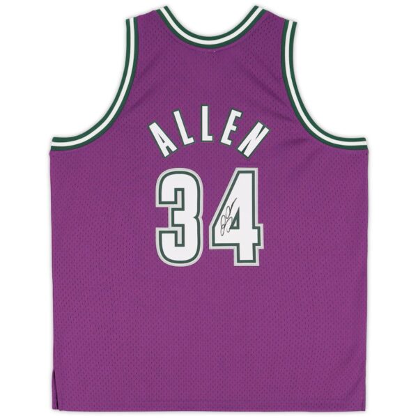 Ray Allen Milwaukee Bucks Autographed Purple Mitchell & Ness 2000-2001 Swingman Jersey