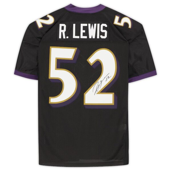 Ray Lewis Baltimore Ravens Autographed Black Mitchell & Ness Authentic Jersey