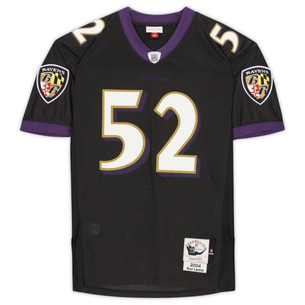 Ray Lewis Baltimore Ravens Autographed Black Mitchell & Ness Authentic Jersey - Image 2