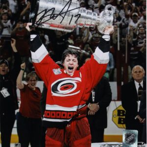 Rod Brind'Amour Carolina Hurricanes Autographed 8" x 10" 2006 Stanley Cup Champions Raising Cup Photograph