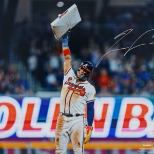 Ronald Acuña Jr. Atlanta Braves Autographed 16" x 20" Holding Base Photograph