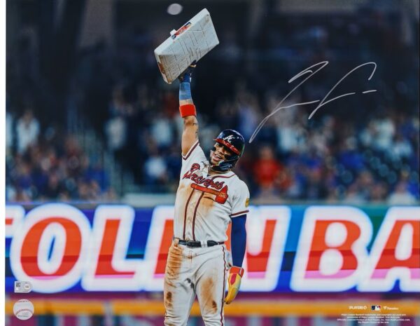Ronald Acuña Jr. Atlanta Braves Autographed 16" x 20" Holding Base Photograph