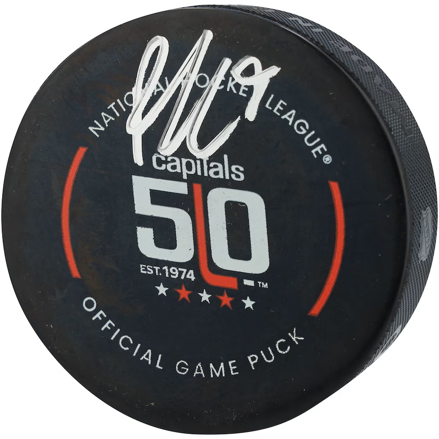 Ryan Leonard Washington Capitals Autographed 50th Anniversary Official Game Puck