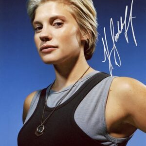 Katee Sackhoff Autographed Battlestar Galactica Starbuck Blue 8×10 Photo