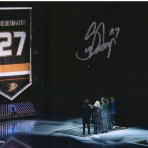 Scott Niedermayer Anaheim Ducks Autographed 8" x 10" Banner Raising Photograph