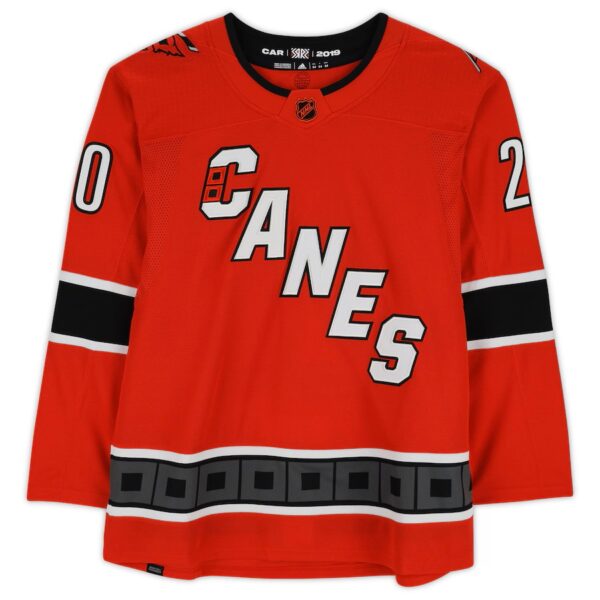 Sebastian Aho Red Carolina Hurricanes Autographed 2022-23 Reverse Retro adidas Authentic Jersey - Image 2
