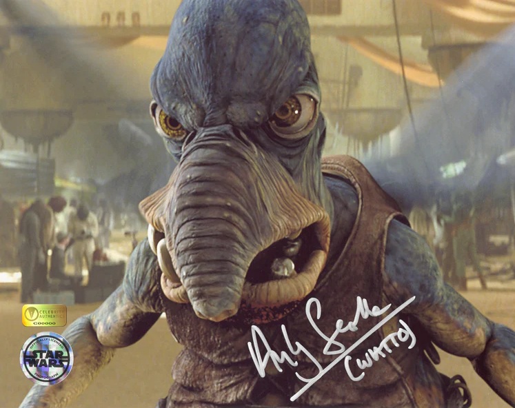 Andy Secombe Autographed Star Wars The Phantom Menace Angry Watto 8×10 Photo