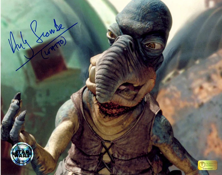 Andy Secombe Autographed Star Wars The Phantom Menace Watto 8×10 Photo