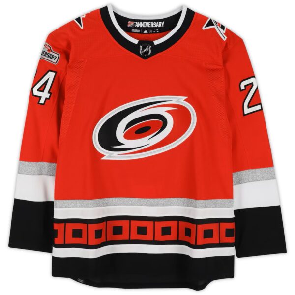 Seth Jarvis Carolina Hurricanes Autographed Red 25th Anniversary Season Alternate Adidas Authentic Jersey - Image 2