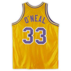 Shaquille O'Neal LSU Tigers Autographed Mitchell & Ness Home 1990 Authentic Jersey