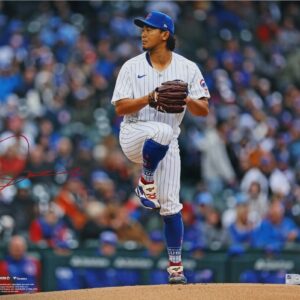 Shota Imanaga Chicago Cubs Autographed 8" x 10" Pitching In MLB Debut Photograph