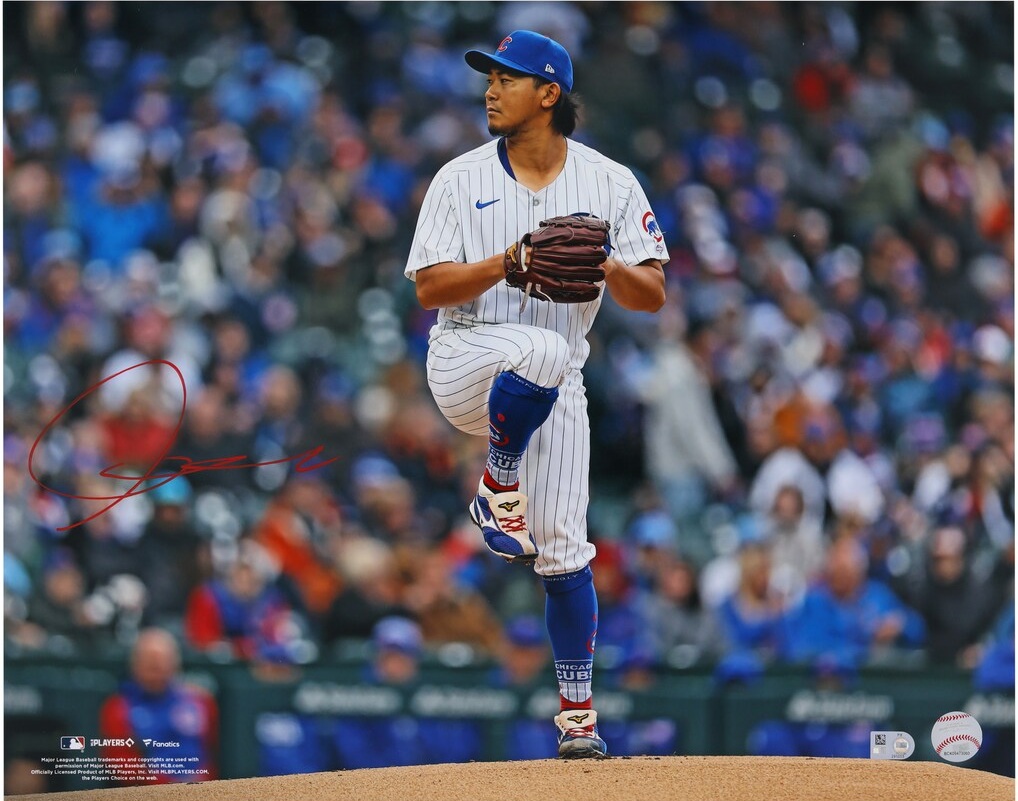 Shota Imanaga Chicago Cubs Autographed 8" x 10" Pitching In MLB Debut Photograph