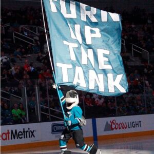 S.J. Sharkie San Jose Sharks Unsigned Waving Flag Photograph