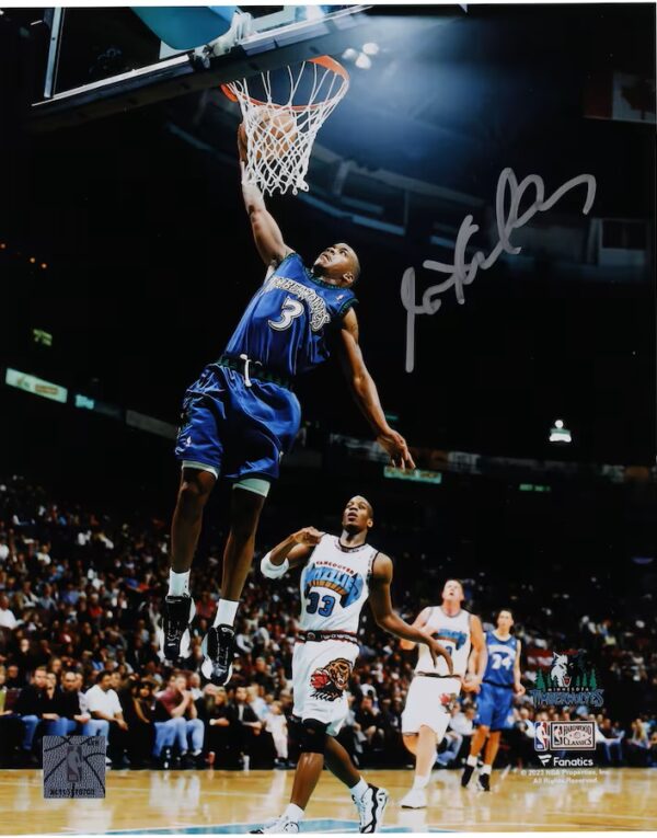 Stephon Marbury Minnesota Timberwolves Autographed 8" x 10" Dunk Vs. Vancouver Grizzlies Photograph