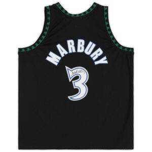 Stephon Marbury Minnesota Timberwolves Autographed Black Mitchell & Ness 1997-98 Swingman Jersey