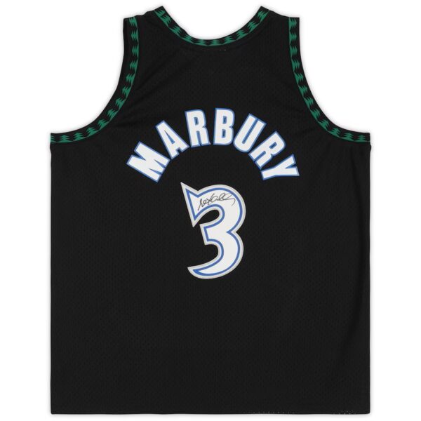 Stephon Marbury Minnesota Timberwolves Autographed Black Mitchell & Ness 1997-98 Swingman Jersey