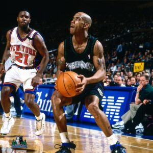 Stephon Marbury Minnesota Timberwolves Unsigned Hardwood Classics Mid-Range Shot Photograph