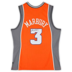 Stephon Marbury Phoenix Suns Autographed Mitchell & Ness 2003-04 Orange Alternative Swingman Jersey