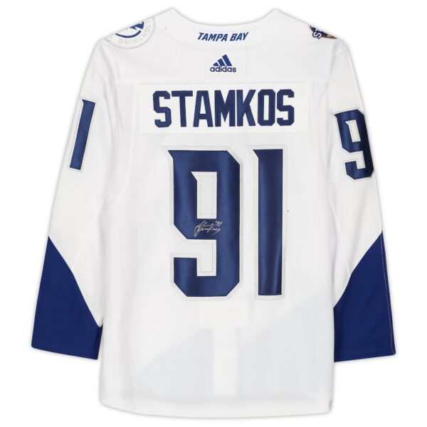 Steven Stamkos White Tampa Bay Lightning Autographed adidas Authentic 2022 Stadium Series Jersey