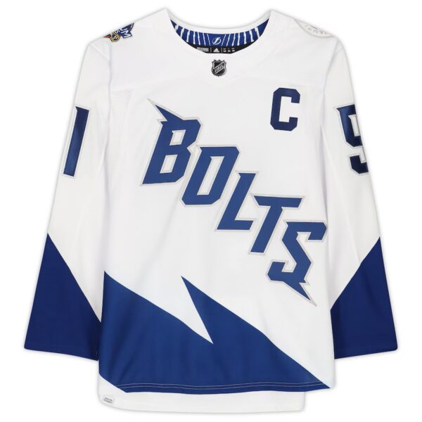 Steven Stamkos White Tampa Bay Lightning Autographed adidas Authentic 2022 Stadium Series Jersey - Image 2