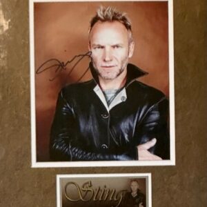 Sting Autographed 8x10 Photo With Custom Mat