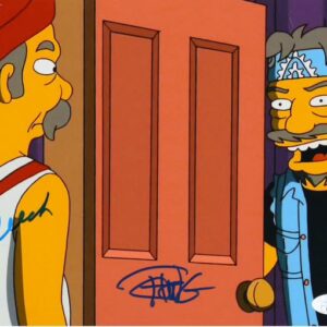 Cheech Marin & Tommy Chong Autographed Simpsons 8x10 Photo