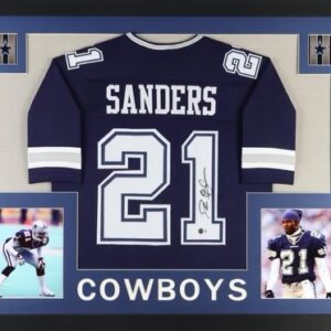 Deion Sanders Dallas Cowboys CAutographed Custom Framed Jersey Display (Beckett)