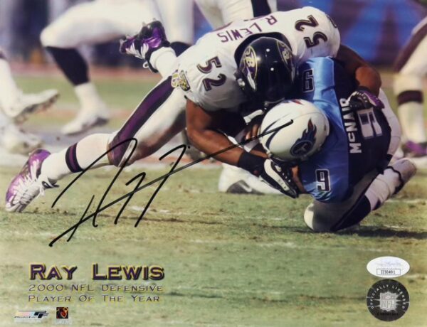 Ray Lewis Baltimore Ravens Autographed 8x10 Photo (JSA)