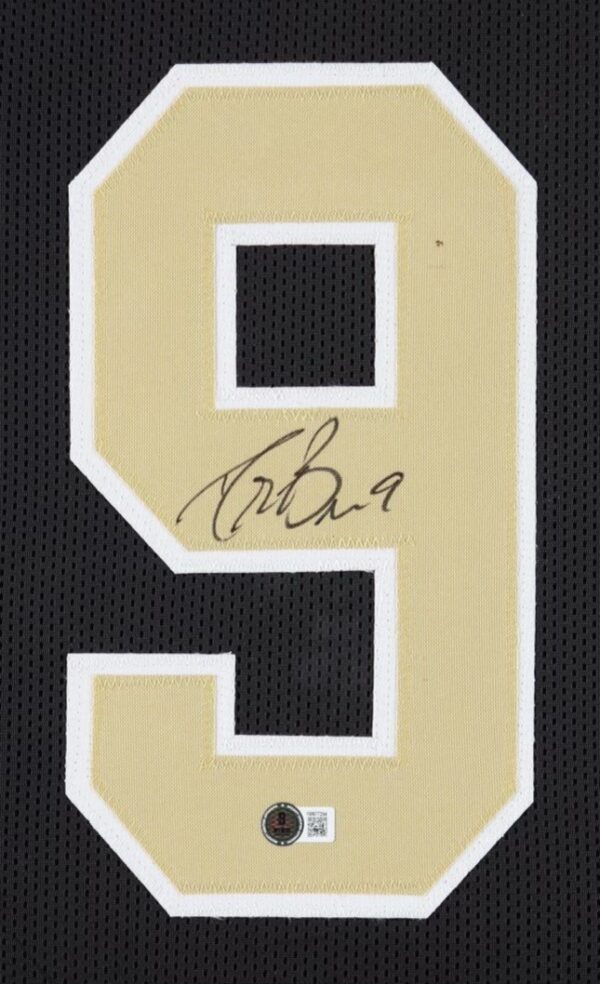 Drew Brees New Orleans Saints Autographed Custom Framed Jersey Display (Beckett) - Image 2