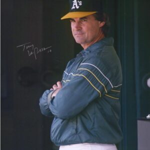 Tony La Russa Athletics Autographed 16" x 20" Dugout Photograph