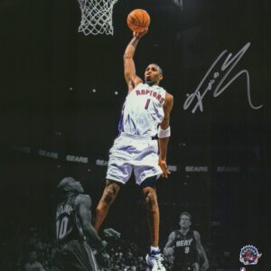 Tracy McGrady Toronto Raptors Autographed 11" x 14" Spotlight Dunk vs. Miami Heat Photograph