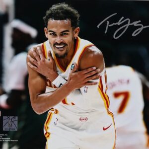 Trae Young Atlanta Hawks Autographed 16" x 20" Celebration Photograph