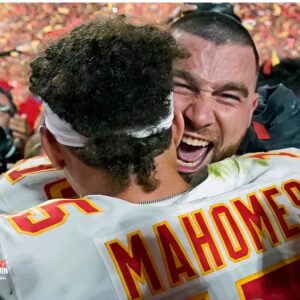 Travis Kelce & Patrick Mahomes Kansas City Chiefs Unsigned Super Bowl LVII Champions Celebration Photograph