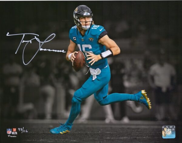 Trevor Lawrence Jacksonville Jaguars Autographed 11" x 14" Teal Jersey Spotlight Photograph - Limited Edition of 116