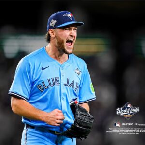 Trey Yesavage Toronto Blue Jays Unsigned 2025 World Series Game 5 Historic Performance Celebration Photograph