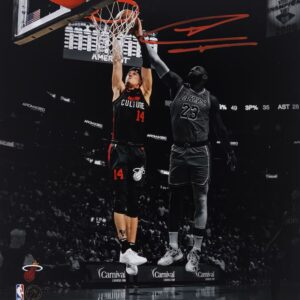 Tyler Herro Miami Heat Autographed 11" x 14" Spotlight Dunk vs. Los Angeles Lakers Photograph
