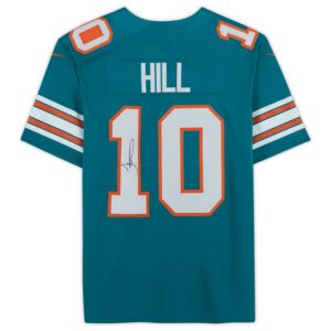 Tyreek Hill Miami Dolphins Autographed Teal Nike Throwback Limited Jersey