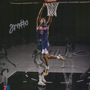 Tyrese Maxey Philadelphia 76ers Autographed 11" x 14" Dunk Spotlight Photograph