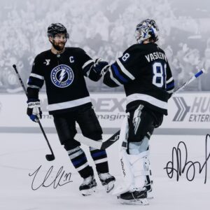 Victor Hedman & Andrei Vasilevskiy Tampa Bay Lightning Autographed 16" x 20" Celebration Photograph